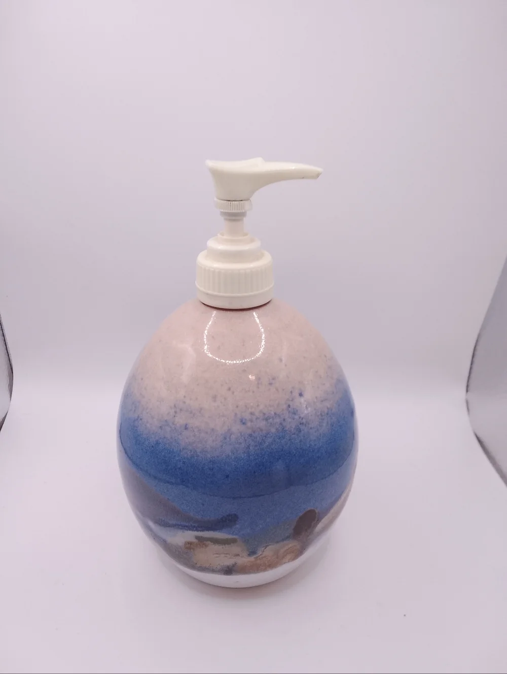 Pottery Soap Dispenser signed Brimberry about 8
